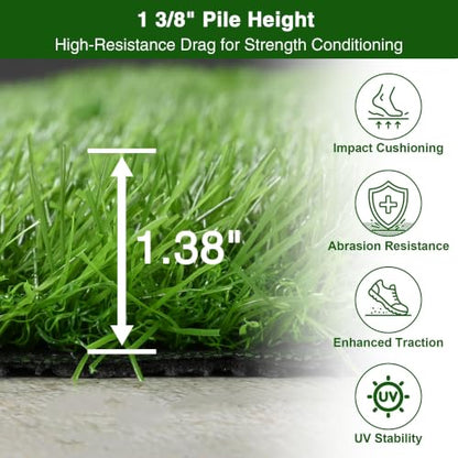 Yescom 4x50' Sled Turf Strips for Gym Artificial Grass Garage Home - size: 1.38"H-4'x50'(200Sq.Ft)