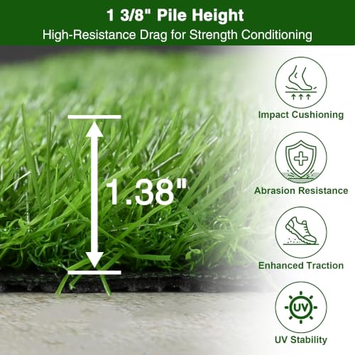 Yescom 4x33' Sled Turf Strips for Gym Artificial Grass Garage Home - size: 1.38"H-4'x33'(132Sq.Ft)