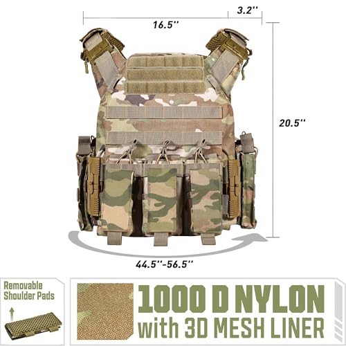 GFIRE Tactical Vest - Airsoft Lightweight Modular 3D Breathable Quick Release Vest, Adjustable Tactical Gear for Training