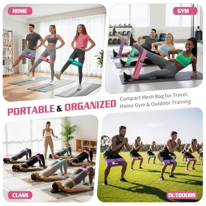 20PCS Resistance Bands Bulk Set +15 Pcs Fabric Resistance Bands for Legs – Non-Slip Booty Bands Set for Workout, Yoga, Squat & Hip Training, Gift for Team Fitness