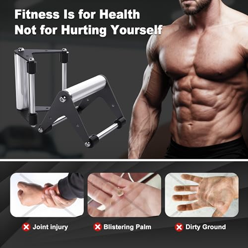 Push Up Bar - Heavy-Duty Stainless Steel Pushup Stands with Non-Slip Base, 500LB Capacity, Portable Home Gym Equipment for Strength Training & Floor Workouts