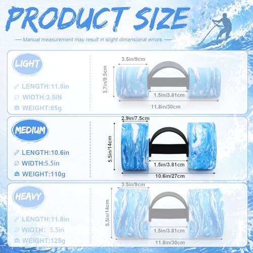 Lewtemi 6 Pcs Water Weights Pool Exercise Set, Aqua Exercise Dumbbells with Handle Strips, High-density Eva-foam Dumbbells for Water Aerobics, Pool Fitness - size: 10.2 x 5.5 x 3 in