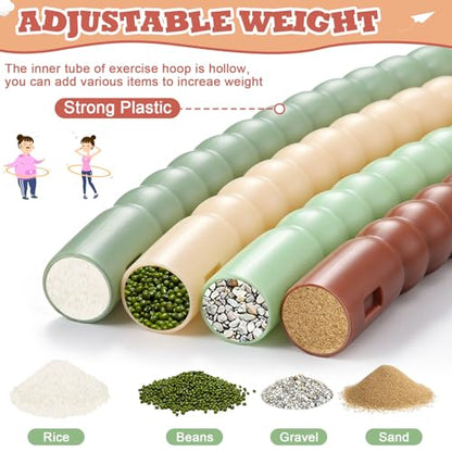 Toy Hoop Detachable Plastic Hoops Exercise Equipment Toy Adjustable Rings for Sports Party Game Dance Pet Training - color: Earth Tone Mix