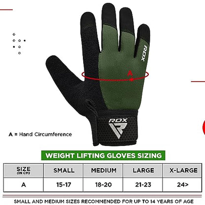 RDX Weight Lifting Gloves Gym Workout, Full Finger Touch Screen, Breathable Anti Slip Padded Palm Protection, Fitness Strength Training Powerlifting HIIT WOD Exercise, Men Women Home Gym Cycling - color: Army Green, size: Small