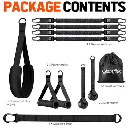 Pull Up Assist Bands Set of 4 Bands 300 Lbs - color: Black