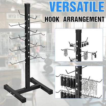 Frienda Steel Lat Bar Organizer, Home Gym Accessories, Lat Pulldown Attachments Cable Attachment Storage Rack Cable Attachments for Gym Rack Storage Heavy Duty Steel Organizer Home Use
