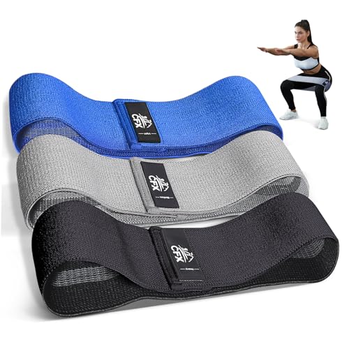 Resistance Bands 3 Sets, Premium Exercise Loops with Non-Slip Design for Hips & Glutes, 3 Resistance Level Workout Booty Bands for Women and Men