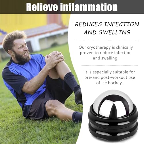 Stainless Steel Massage Roller Ball - Ice Therapy for Muscle Pain Relief, Sore Muscles, and Tension Alleviation Cold & Hot Therapy for Back, Shoulders, Legs, and Calves Myofascial Release Tool - color: Silver