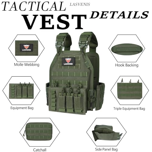 Quick Release Tactical Vest Lightweight Vests Adjustable Tactical Vest for Outdoor Training - color: Green