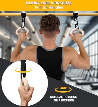 Pull Up Handles - Pull Up Grips, LAT Pull Down Gym Handles Design - Quick Attachment to Bars and Barbell Grips - Includes Carry Bag - Suitable for Home Gym and On-The-Go Workouts
