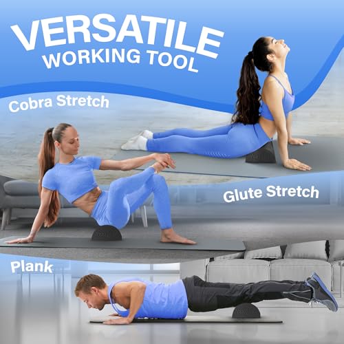 Yes4All Medium Firm Half Foam Rollers for Post-Workout Relaxation, 12/18/24/36 inch PE Foam Roll for Back Massage & Yoga Exercise - color: Black, style: 12-inch