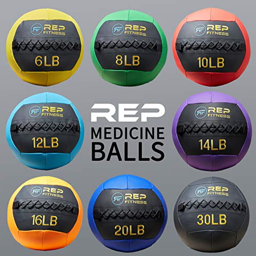 REP Weighted Slam Balls for Home Gym Fitness | 5-30 lb Soft Textured Medicine Ball Sizes | Heavy Sand-Filled Workout Weights for Strength, Core Training, Crossfit, Conditioning & Slam Ball Exercises - style: 12 lbs
