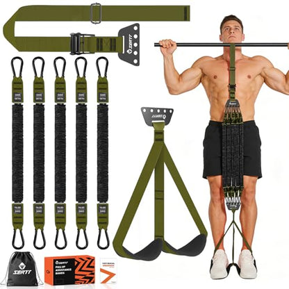 Adjustable Pull Up Assistance Band, Heavy Duty Assisted Pull Up Bands Support 375lbs, Upgrade Pull Up Bar Resistance Band for Assist Pullup Home Gym Strength Training