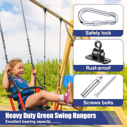 Tandefio 6 Sets Swing Hanger with Swingset Accessory, Black - color: Black