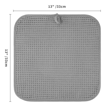 Microfiber Waffle Face Towels, 2 Pieces, Soft, Absorbent, Fast Drying, Lint Free 430 GSM (Gray)