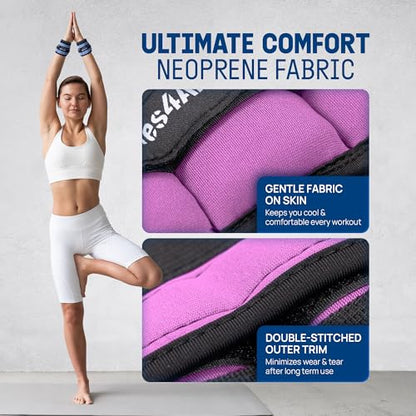 Yes4All Adjustable Wrist & Ankle Weights 3.5/5 LB Pair, Leg Weights for Women & Men, Weighted Arm Bands with Removable Sandbags for Fitness, Pilates, Walking, Strength Training - Versatile Colors