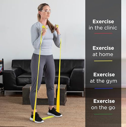 THERABAND Professional Resistance Band, Yellow Level 1 Light, 5 ft Exercise Band for Physical Therapy, Strength Training, Upper and Lower Body Workouts, Yoga and Pilates