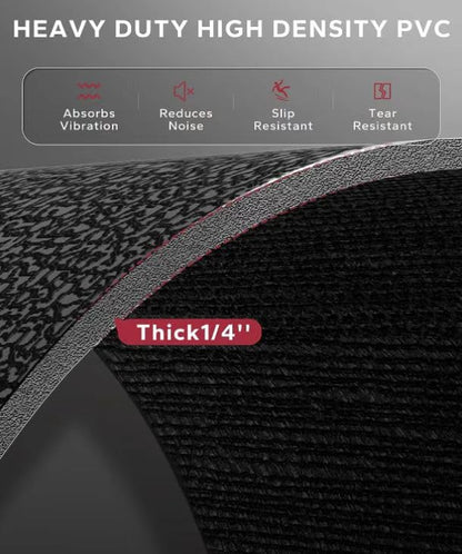 Xterra Floor Mat — Heavy Duty, Thick 6mm PVC, Nonslip, Textured Fitness Equipment Floor Protector for Treadmill or Bike - style: Treadmill Mat