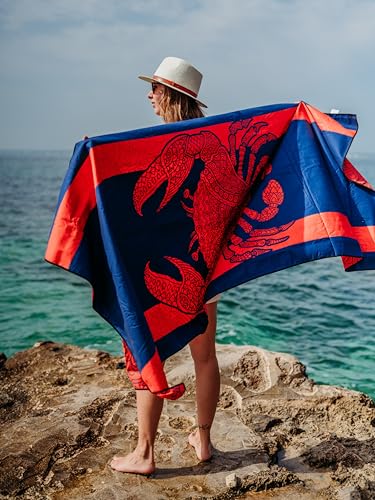 4Monster Quick Dry Beach Towel, Ultra Absorbent Microfiber Travel Towel, Lightweight & Compact for Beach, Swimming, Camping, Pool, Water Sports & Yoga