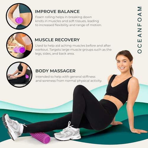 Oceanfoam Ripple Roller - Small Foam Roller for Physical Therapy (Magenta) - color: Magenta