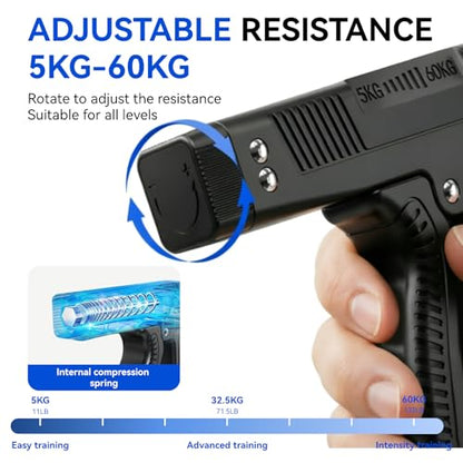 Grip Strength Trainer with Finger Exerciser, Digital Counter Adjustable Hand Grip Strengthener Trigger-Style Grip Strength Trainer, Index-finger Squeeze Trainer for Strength Training, Recovery and Muscle Building