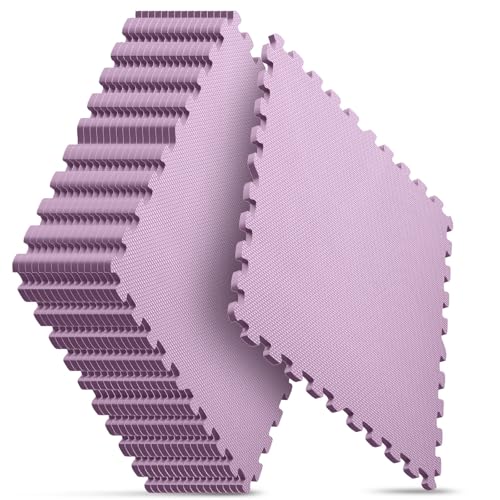 Home Gym Mat, Puzzle Exercise Mat, EVA Interlocking Foam Floor Tiles for Home Workout Equipment and Kids' Play Areas - Blue, 24 in x 24 in x ½ in - (Pink, 16 Pack(64 SQ FT)) - color: Pink, size: 16 Pack(64 SF)