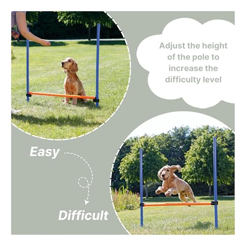 TRIXIE Dog Agility Hurdle, Portable Dog Agility Training, Adjustable Jumper, Exercise Tool