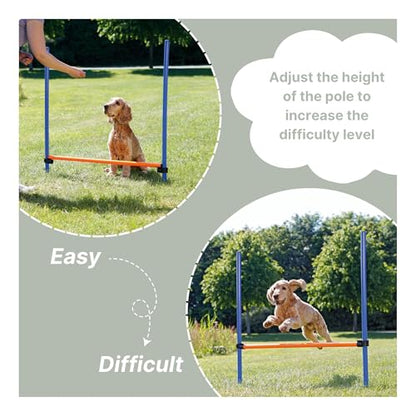 TRIXIE Dog Agility Hurdle, Portable Dog Agility Training, Adjustable Jumper, Exercise Tool