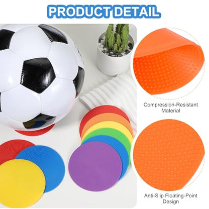 Spot Markers 4 Inch, 6 Pcs Non-Slip Floor Dots Agility Markers Flat Field Cones Poly Dots for Gym PE Speed Training Dance Soccer Basketball Sports, Orange
