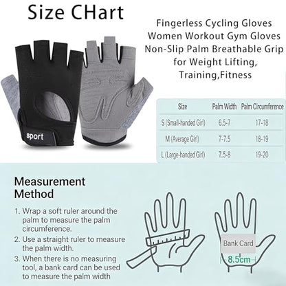 IZUS Men Fingerless-Cycling-Gloves Women Workout-Gym-Gloves Non-Slip Palm Breathable Grip for Weight Lifting,Training,Fitness
