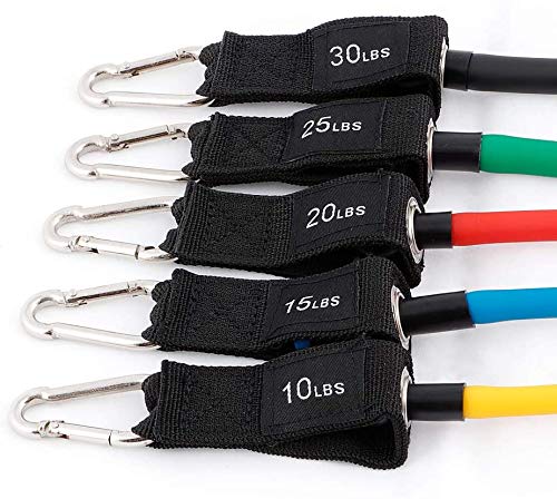 Portzon Resistance Band Set, Workout Bands, Exercise Bands Door Anchor Handle Resistance Training, Convenient, Durable, Exercise Stack-able Up to 100 lbs