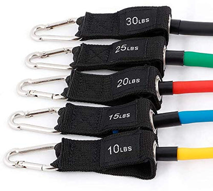 Portzon Resistance Band Set, Workout Bands, Exercise Bands Door Anchor Handle Resistance Training, Convenient, Durable, Exercise Stack-able Up to 100 lbs