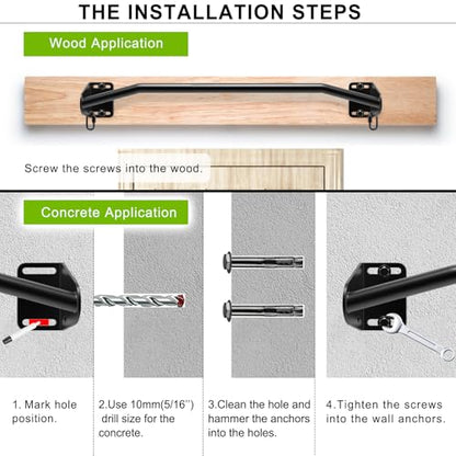 SELEWARE Heavy Duty Welded Pull Up Bar Wall/Joist/Ceiling Mount Chin Up Bar - color: B: Black 36" Wall Mount Pull Up Bar