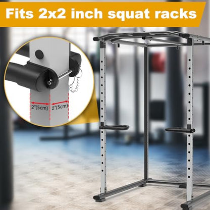 Kipika Power Rack Attachment for 5/8" & 1" Holes - Heavy Duty Home Gym Equipment for 2x2 or 3x3 Squat Rack, Adjustable and Easy to Install