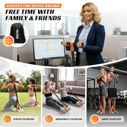 Multifunction Pedal Resistance Band with Handle, Upgraded Exercise Equipment with Soft Foot Pedal for Sit Up & Full-Body Home Gym Workouts, Core/ABS Training, Pilates, Yoga & Physical Therapy - style: 1-Orange-60LBS