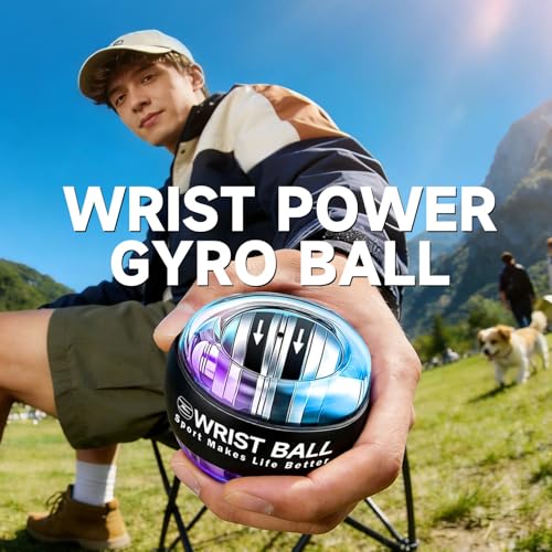 XMALL Torque Ball Hand Exerciser, Grip Strength Trainer, Auto-Start, Forearm Strengthener, Hand Strengthening Devices, Wrist Power Gyro Ball, Wrist Strengthener, Finger Exerciser - color: Black