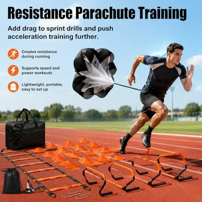 Agility Training Equipment, Speed Training Equipment, Agility Ladder Training, 12-Piece Multicolor PVC, Customizable for Football, Soccer, Basketball