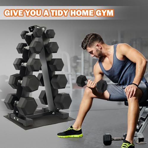 Fitvids A-Frame Dumbbell Weight Rack, Vertical Storage Rack for Dumbbells, Weight Stand Only for Home Gym Space Saver - style: A-Frame, 5-Tier rack only