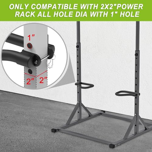 SELEWARE Power Cage Accessories, Dip Handles, Pull‑Up Stations, and Multi‑Grip Training Attachments - color: Solid Dip Bar Attachment for 1" Hole of 2x2 inch Rack