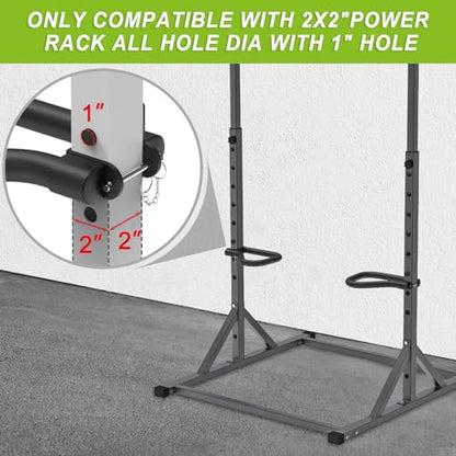 SELEWARE Power Cage Accessories, Dip Handles, Pull‑Up Stations, and Multi‑Grip Training Attachments - color: Solid Dip Bar Attachment for 1" Hole of 2x2 inch Rack