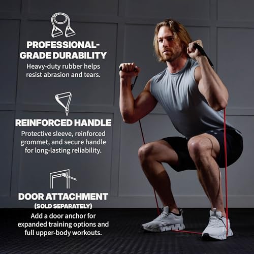SPRI Xertube Resistance Bands with Handles – All Exercise Cords Sold Separately with Home Gym Workout Fitness Door Anchor Attachment Option