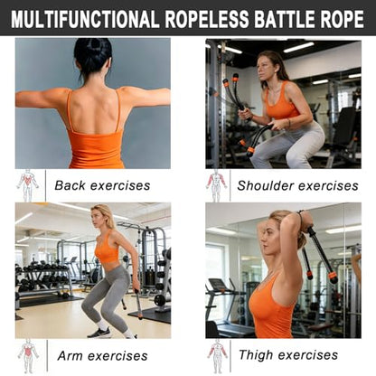 Battle Ropes, for Home Gym, Weighted Cordless Battle Rope, Portable Workout Ropes, Suitable for Low-Impact Cardio Training, Cardio & Muscle Training, Home Gym Equipment for Men & Women