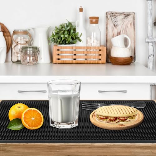 Extra Large (31.5 inch by 16 inch) Thick Rubber Service Bar Mat for Home Kitchen Counter Mat, Bartender Bar Mat, Dish Drying Mat, 2 Packs Black - size: 31.5x16 inches(2 Packs, Black)