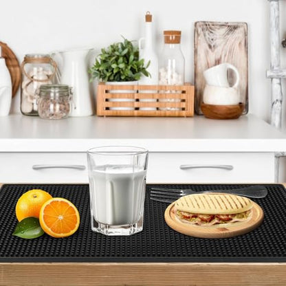 Extra Large (31.5 inch by 16 inch) Thick Rubber Service Bar Mat for Home Kitchen Counter Mat, Bartender Bar Mat, Dish Drying Mat, 1 Pack Black - size: 31.5" x 16"