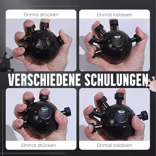 Glitzgrip Arm Builder 2025 New Hand Forearm Ball Strengthener and Finger Grip Exerciser Balls Wrist Strengthening Guitar Finger Gripper Strength Trainer Hand Squeezer Stretcher Extender Workout - color: Black-2PC