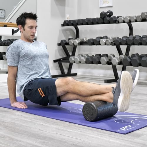 OPTP AXIS Firm Density Foam Roller – Round, Black, 12"L X 6" - color: Black - 12" X 6" Round