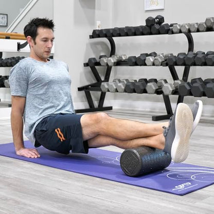 OPTP AXIS Firm Density Foam Roller – Round, Black, 12"L X 6" - color: Black - 12" X 6" Round