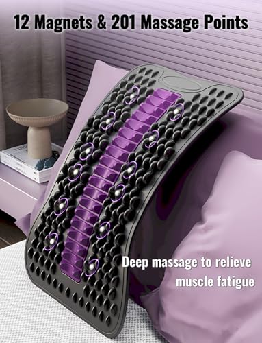 Adjustable Back Stretcher for Muscle Relaxation, Ergonomic Arch Design Lumbar Support Board, Back Cracker Board for Posture Correction, Home Lower Back Pain Relief Tool (Grayish Blue)