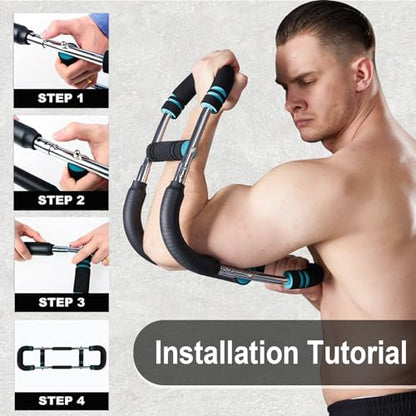 Push Up Board with Twister Arm Exerciser, Portable Foldable 20 in 1 Push Up Bar at Home Gym & Adjustable Spring Workout Bar, Forearm Triceps Chest Enhanced Exercise Strengthener