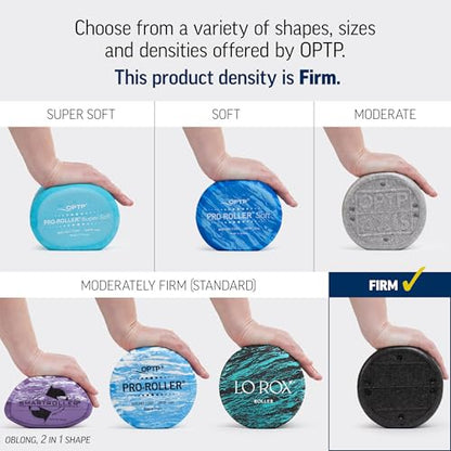 OPTP AXIS Firm Density Foam Roller – Round, Black, 18"L X 6" - color: Black - 18" X 6" Round